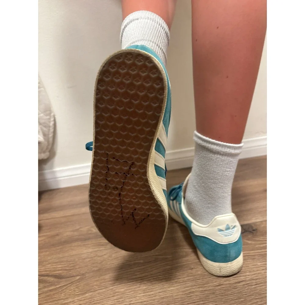 Adidas Gazelle HQ1061 Turquoise Blue Suede Sneakers Men's‎ Size 7